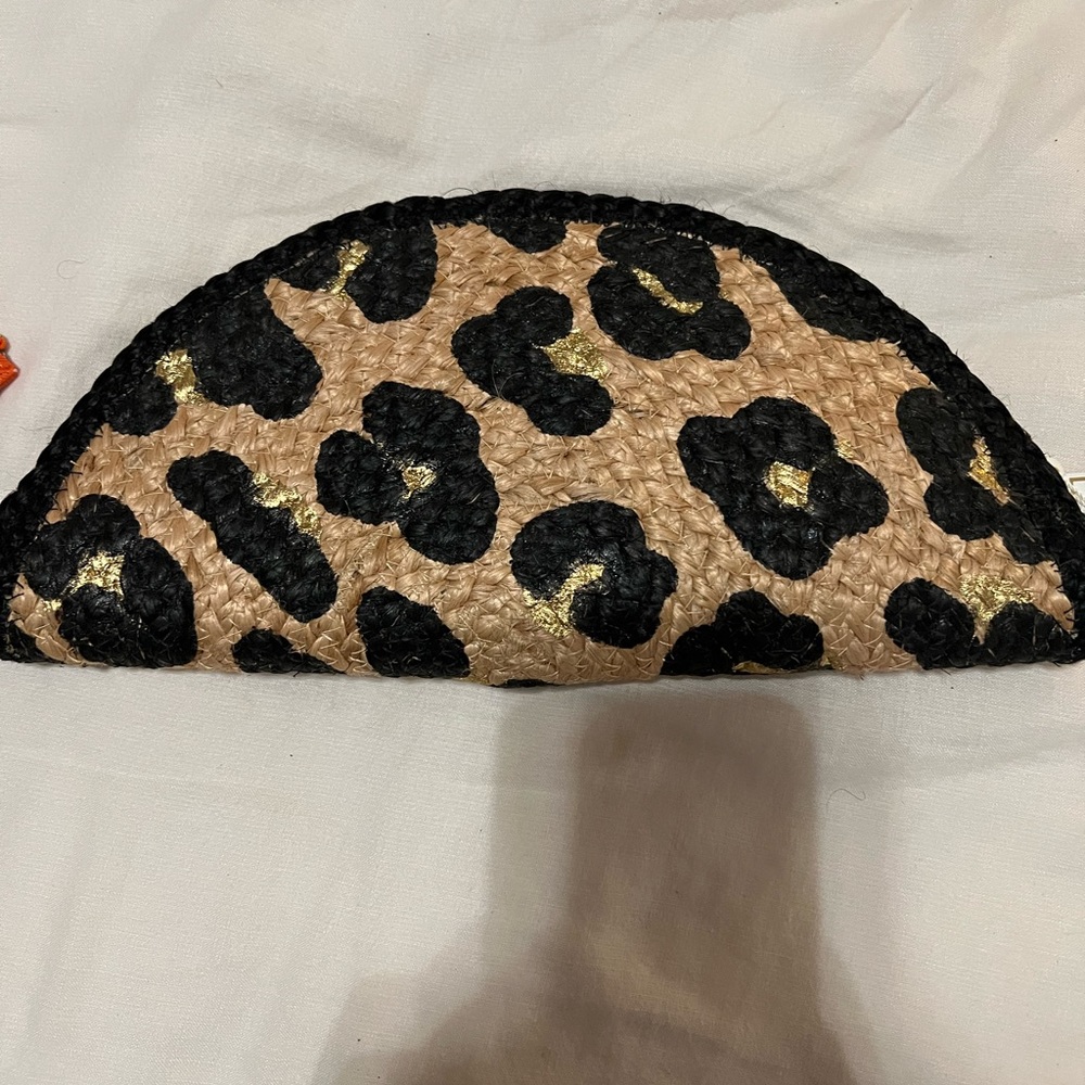 Shiraleah kumo moon clutch leopard @ gold